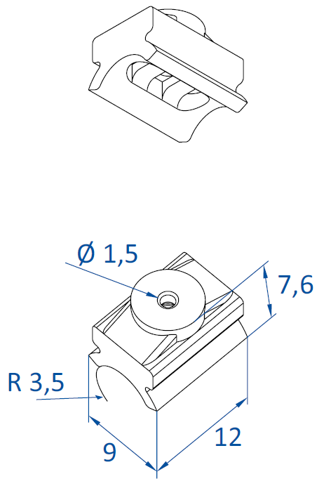 Овальная вакуумная присоска FIPA серии SO-Z чертеж D